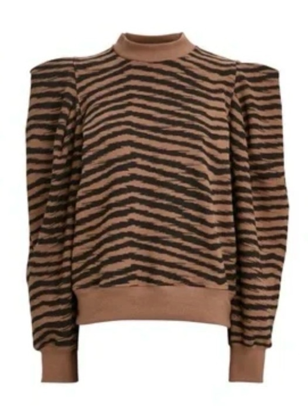 Agolde Brown and Black Zebra-Print Puff Sleeve Sweater